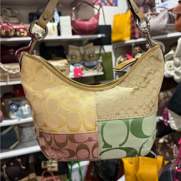 Coach Multicolor Patchwork Pastel Y2K Hobo Bag - Picture 3 of 9